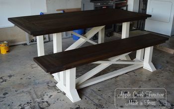 Two-Tone Trestle Table and Bench