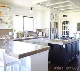 black and white kitchen makeover reveal, diy, home improvement, kitchen cabinets, kitchen design, kitchen island, painting