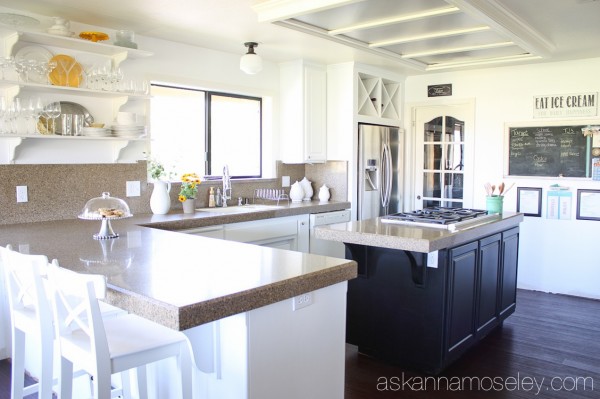 black and white kitchen makeover reveal, diy, home improvement, kitchen cabinets, kitchen design, kitchen island, painting