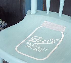 mason jar milk paint stenciled chair, painted furniture