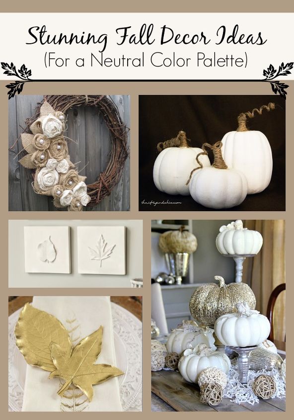 fall decor ideas neutral color palette, seasonal holiday decor