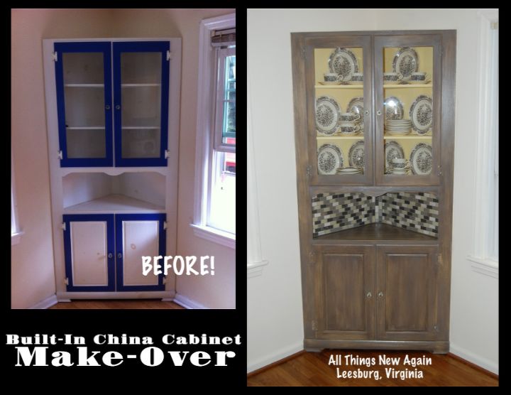 china cabinet built in knotty pine wood, painted furniture, repurposing upcycling