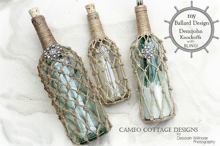 home decor wine bottle rope beachy ballard designs knockoff, crafts, repurposing upcycling