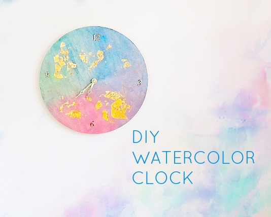 diy watercolor clock, crafts, decoupage, home decor, wall decor