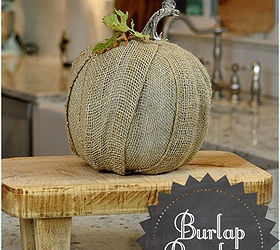 crafts fall burlap pumpkin decor, crafts, seasonal holiday decor