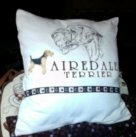 pillow covers shirts sweatshirts repurpose, crafts, repurposing upcycling, An Airedale lover reuse from favorite shirt