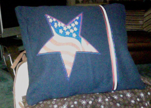 pillow covers shirts sweatshirts repurpose, crafts, repurposing upcycling, God Bless America old sweathirt makeover
