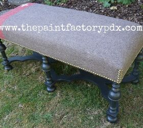 upholstered bench antique swiss army blanket, painted furniture, reupholster