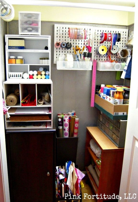 organizing craft closet, closet, craft rooms, organizing, storage ideas