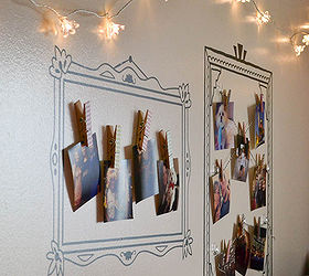 wall art decal wallternative frame stencils no nails, bedroom ideas, home decor, organizing, wall decor