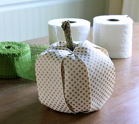 crafts pumpkins toilet paper rolls ribbon, bathroom ideas, crafts, repurposing upcycling, seasonal holiday decor