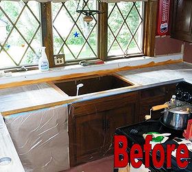 kitchen counters granicrete faux finish install, countertops, diy, kitchen design, woodworking projects