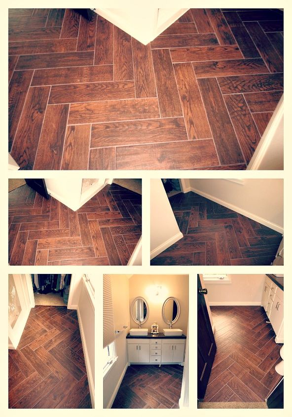 floors faux wood herringbone tile, flooring, tiling