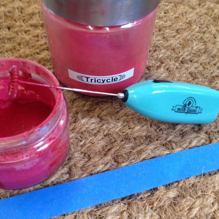ikea doormat milk paint redo inexpensive, flooring, how to, painting, Milk Paint in Tricycle