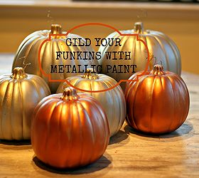 How to Gild a Fake Pumpkin With Metallic Spray and Craft Paint