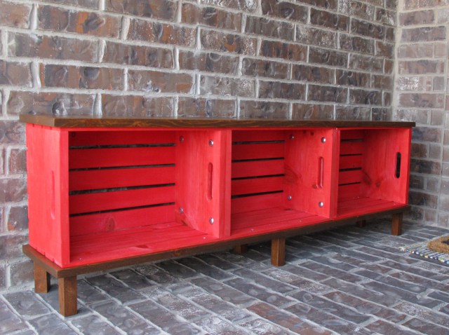 diy crate bench, diy, outdoor furniture, painted furniture, porches, repurposing upcycling