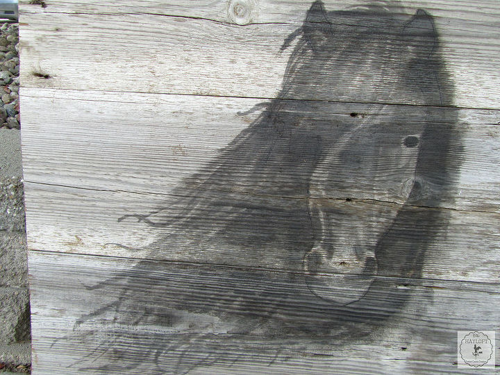 staining wood art barn horse, repurposing upcycling, woodworking projects
