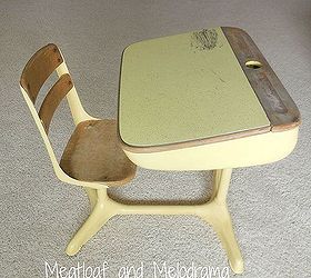 chalkboard paint school desk vintage redo, chalkboard paint, painted furniture, repurposing upcycling