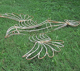 thrifted iron bird decor repurpose ideas, repurposing upcycling, 36 x 36 long and 36 wing span Shabby chic now but may finish completely white