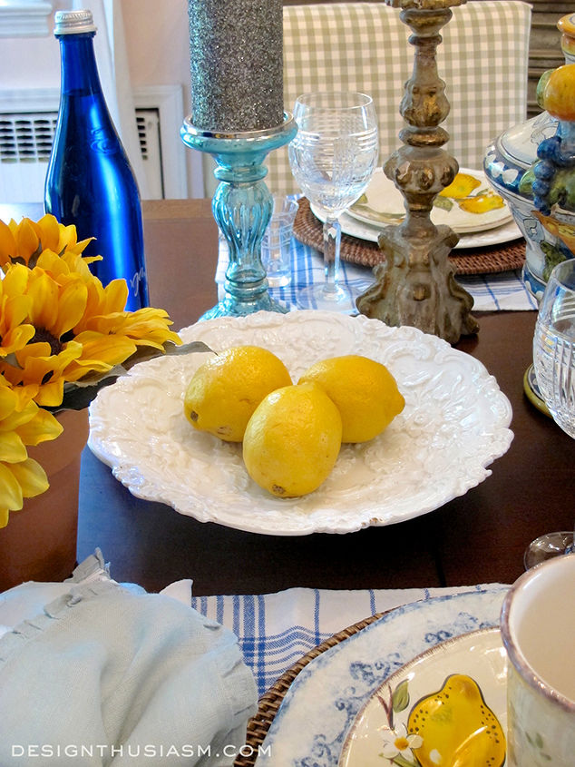 amalfi tablescape dining room country lemons, dining room ideas, home decor