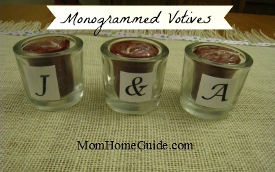 personalized gift idea monogrammed glass candle votives, crafts, decoupage