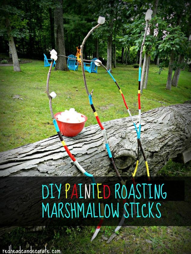 diy painted roasting marshmallow sticks, crafts, diy, repurposing upcycling