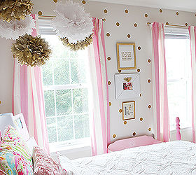 bedroom ideas girls room pink white gold decor, bedroom ideas, painted furniture, reupholster, wall decor