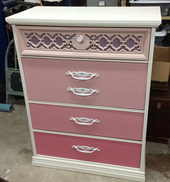 ombre dresser, painted furniture, repurposing upcycling, shabby chic