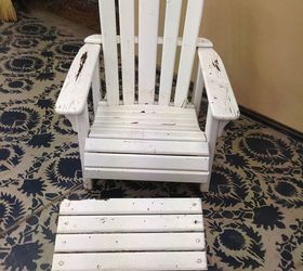 painting stencilling an adirondack chair with milk paint hemp oil, outdoor furniture, painted furniture