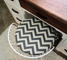 before after vanity stool makeover polka dots in the country, diy, painted furniture, reupholster