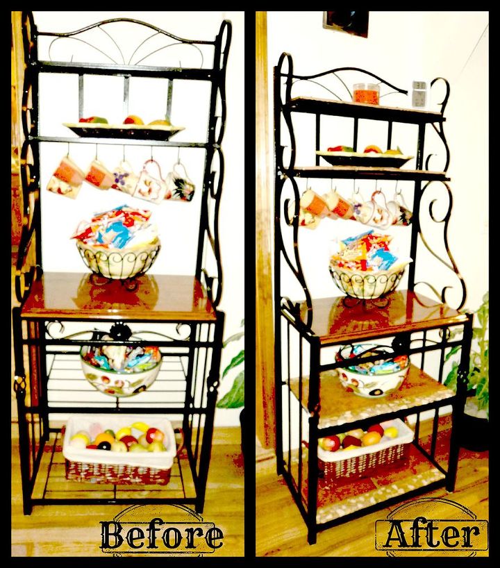 iron baker s rack from ugh to ah, painted furniture, repurposing upcycling