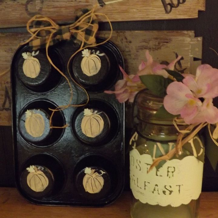 old vintage canning jar and muffin tin get all pretty, crafts, repurposing upcycling