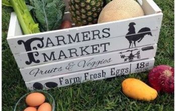 DIY VIntage-Style Famers Market Crate & How to Stencil With Paper