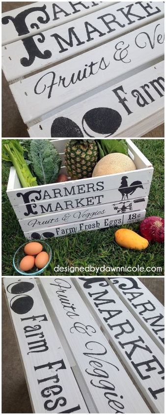 diy vintage style famers market crate how to stencil with paper