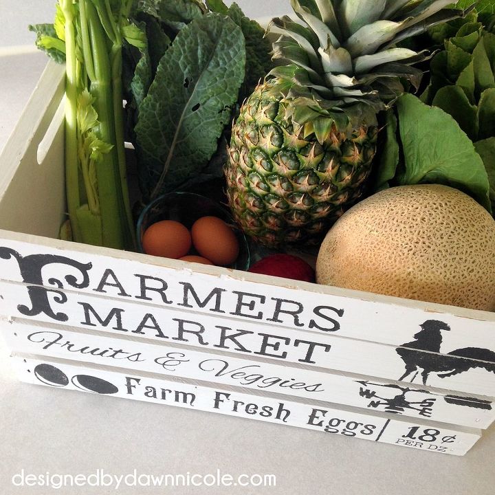 diy vintage style famers market crate how to stencil with paper