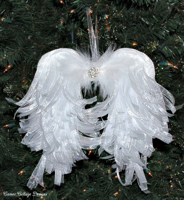 asas de anjo de fita de organdi angelical faa voc mesmo