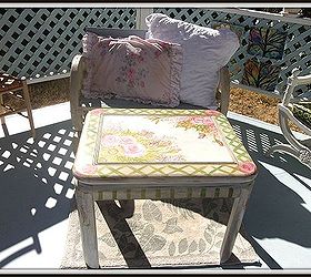 french shabby chic table from a thrift store find, painted furniture, shabby chic