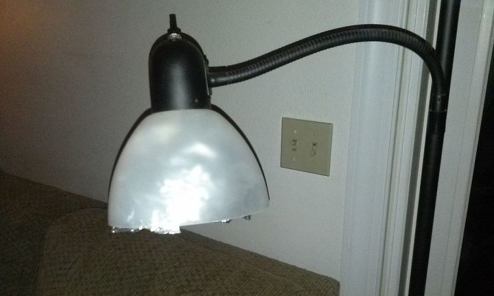 heat resistant paint for a lamp shade, The aluminum foil inside shields the bright light However it is not very attractive
