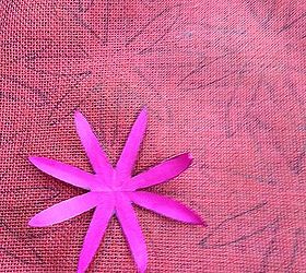 diy burlap purple coneflowers, crafts, repurposing upcycling, Draw flowers on the stiff burlap