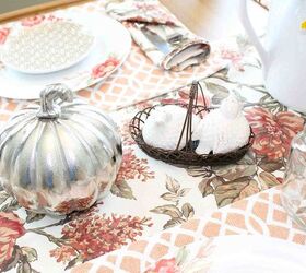 autumn tablescape, seasonal holiday decor, Mercury glass pumpkin