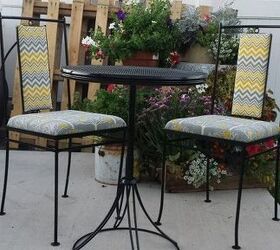cute bistro set, outdoor furniture, painted furniture, reupholster, After