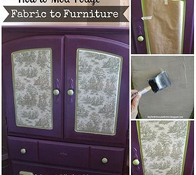 how to mod podge fabric to furniture, decoupage, diy, painted furniture, reupholster