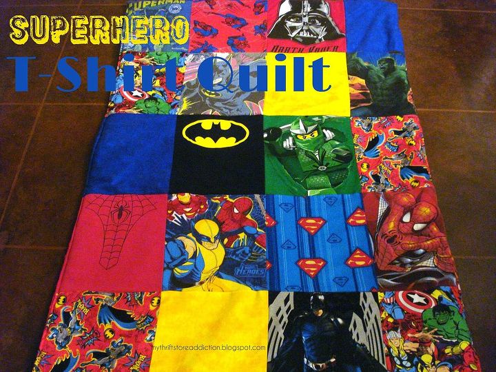 searching for superheroes diy t shirt quilt, crafts, diy, repurposing upcycling, reupholster