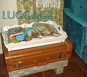 vintage luggage repurposed, home decor, repurposing upcycling