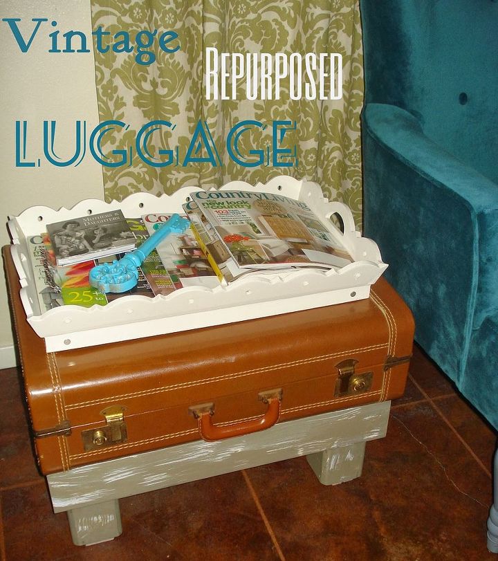 vintage luggage repurposed, home decor, repurposing upcycling