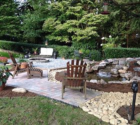 backyard before and after, concrete masonry, decks, gardening, landscape, outdoor living, patio, ponds water features