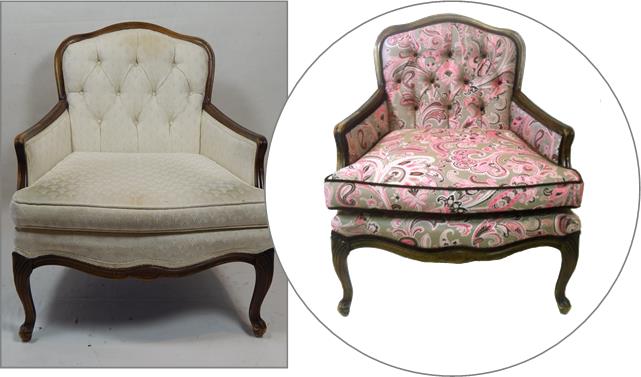 save a chair collection vintage chairs restored to their new beauty, home decor, repurposing upcycling, reupholster, Pink Paisley Wing Back Chair Restored