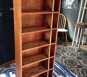 transforming an ordinary wood bookcase with milk paint, decoupage, painted furniture, repurposing upcycling, Before