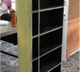 transforming an ordinary wood bookcase with milk paint, decoupage, painted furniture, repurposing upcycling, Adding vintage legs for height attitude