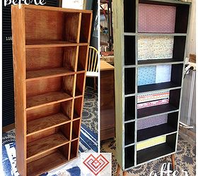 transforming an ordinary wood bookcase with milk paint, decoupage, painted furniture, repurposing upcycling